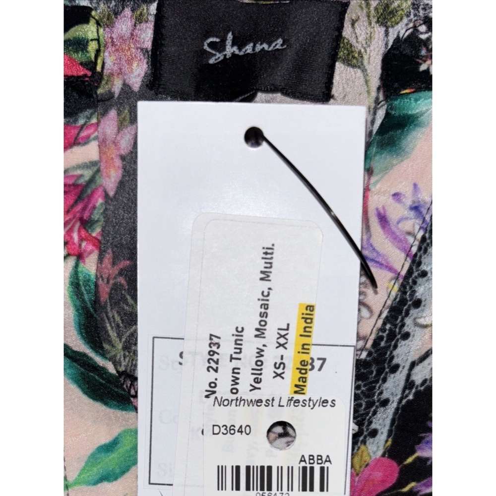 NEW Shana Apparel Floral Tunic Size M Multi Color Long Sleeve Button Boho Hippie - Picture 12 of 12